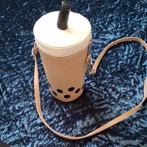 Tan and Black Bubble Tea Crossbody Bag